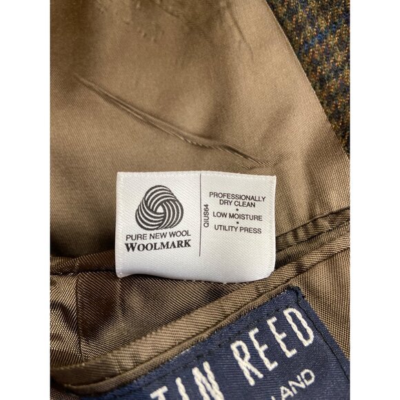 Austin Reed 48L Men’s Wool Blazer Brown Houndstooth Check Sport Coat Classic USA - Picture 5 of 10